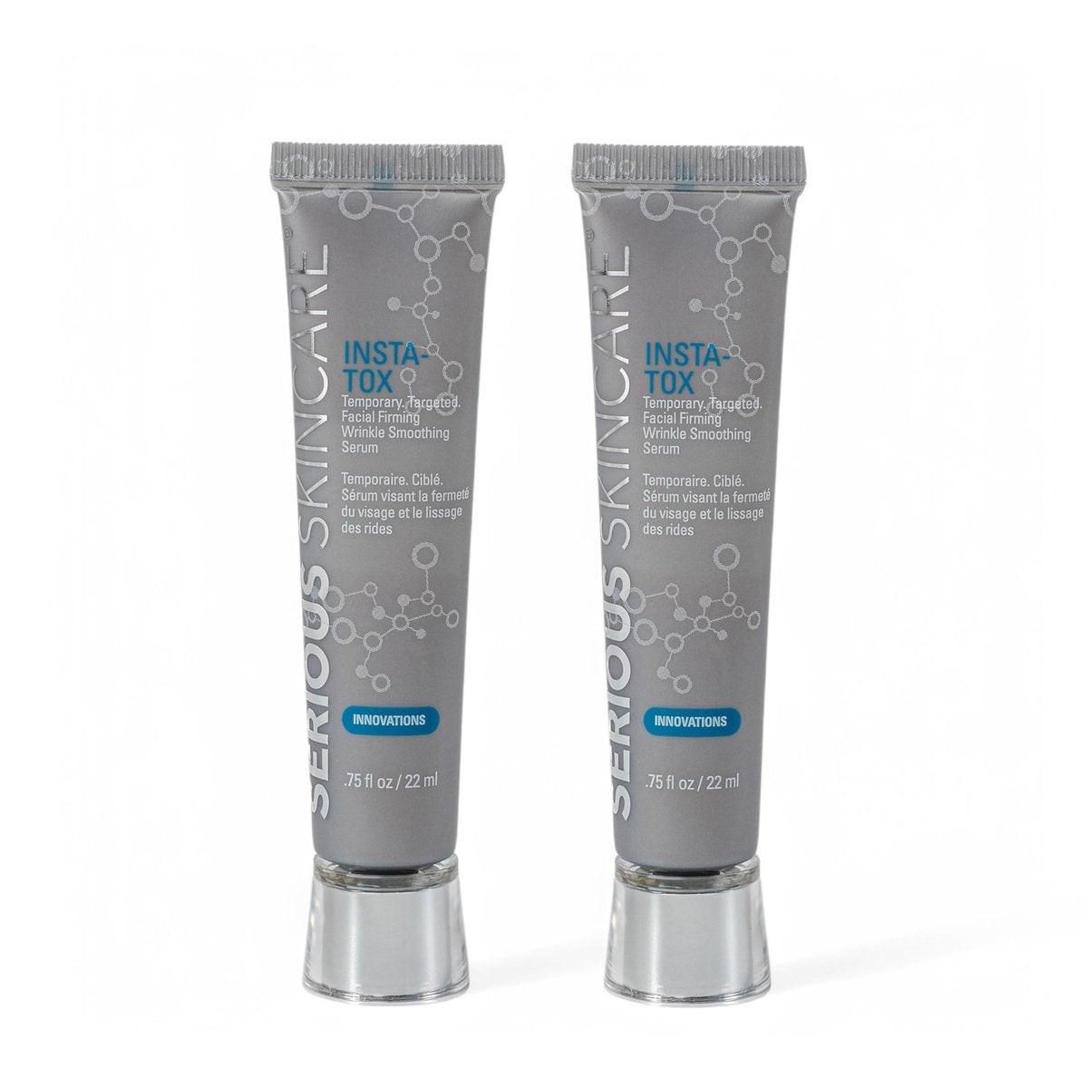 Serious Skincare INSTA-TOX Instant Wrinkle Smoothing Serum – Faltenfüller für sofortige Glättung von Linien, Poren & tiefen Falten – Hautstraffer & Gesichtsstraffung – 2er-Pack mit je 22 ml