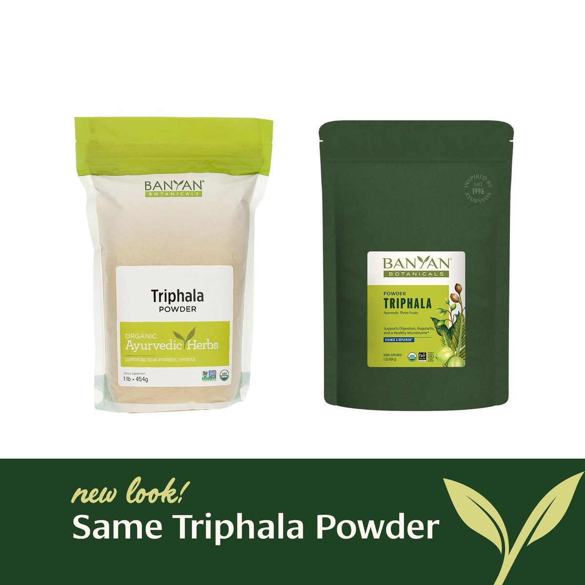 Banyan Botanicals Bio Triphala Pulver – Tägliche Verdauungsunterstützung & sanfte Darmreinigung – Reines Amla, Haritaki & Bibhitaki für Darmmikrobiom & Regelmäßigkeit – 450 g – USDA Bio
