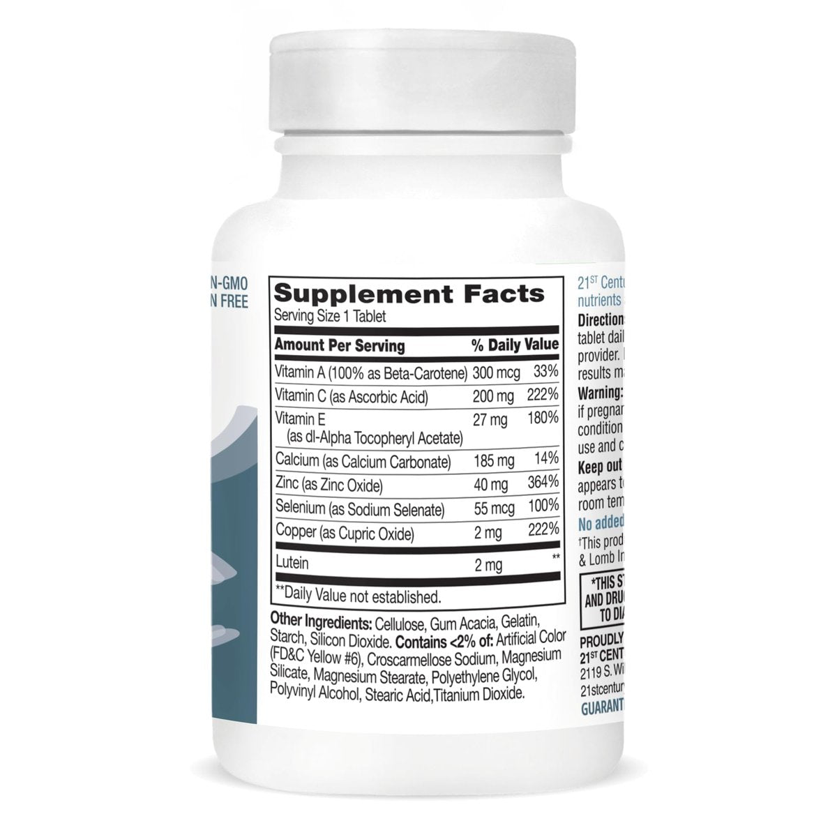 21st Century Healthy Eyes Lutein Augenvitamin - 60 Tagesportionen - Sehkraft & Makula-Unterstützung mit Antioxidantien, Zink & Vitaminen A, C, E - Nicht-GVO - Seit über 34 Jahren vertrauenswürdige Marke
