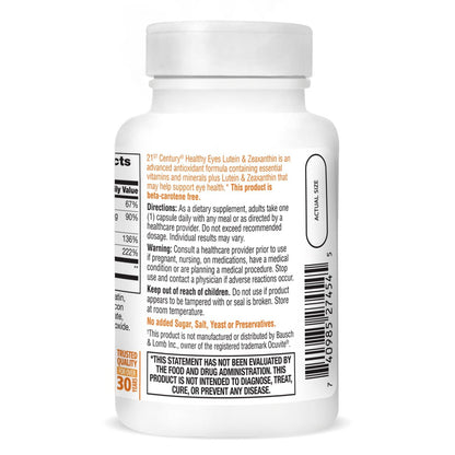 21st Century Gesunde Augen Lutein und Zeaxanthin Kapseln, 60 Stück