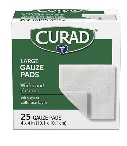 Curad Pro-Gauze Sterile Kompressen 10x10 cm, 25 Stück (Verpackung kann variieren)