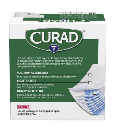 Curad Pro-Gauze Sterile Kompressen 10x10 cm, 25 Stück (Verpackung kann variieren)