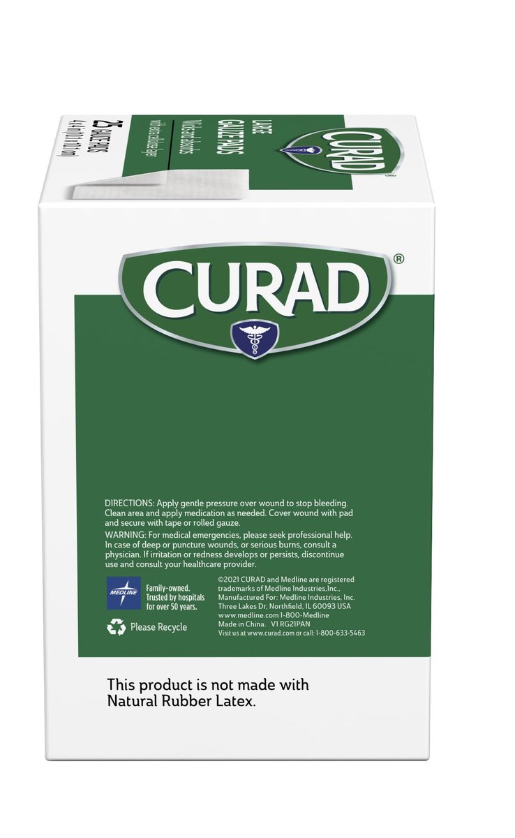Curad Pro-Gauze Sterile Kompressen 10x10 cm, 25 Stück (Verpackung kann variieren)