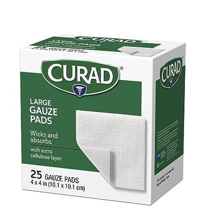 Curad Pro-Gauze Sterile Kompressen 10x10 cm, 25 Stück (Verpackung kann variieren)