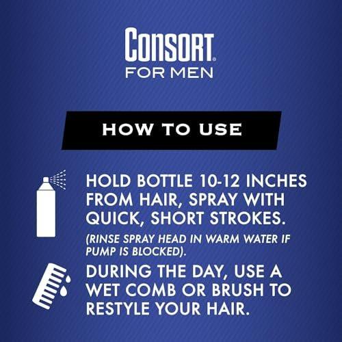 Consort Haarspray für Männer, Extra starker Halt, Duftneutral, Nicht-Aerosol - 8 oz (4er Pack)