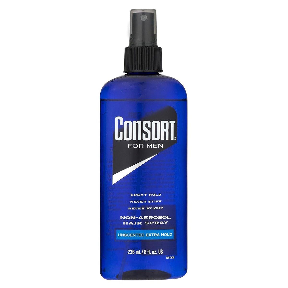 Consort Haarspray für Männer, Extra starker Halt, Duftneutral, Nicht-Aerosol - 8 oz (4er Pack)