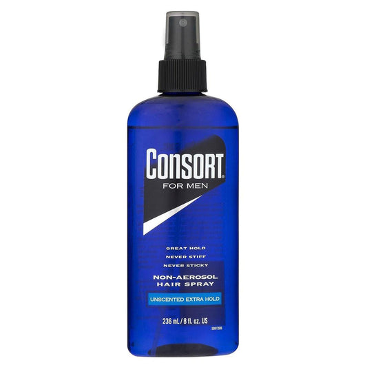 Consort Haarspray für Männer, Extra starker Halt, Duftneutral, Nicht-Aerosol - 8 oz (4er Pack)
