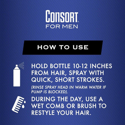 Consort Haarspray für Männer, Extra starker Halt, Duftneutral, Nicht-Aerosol - 8 oz (4er Pack)