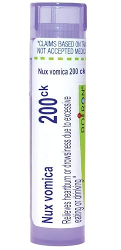 Boiron Nux Vomica 200Ck – 80 Kügelchen bei Sodbrennen und Benommenheit durch übermäßiges Essen oder Trinken