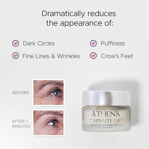 Athena 7 Minute Lift – Bio-Organisches Lifting & Festigungs Serum – Strafft sichtbar Augen, Hals & Gesicht in 7 Minuten – Reduziert Falten & feine Linien