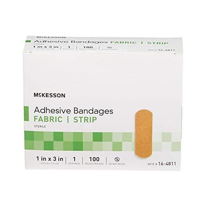 McKesson Pflaster, steril, Stoffstreifen, 1 x 3 Zoll, 100 Stück, 1 Packung