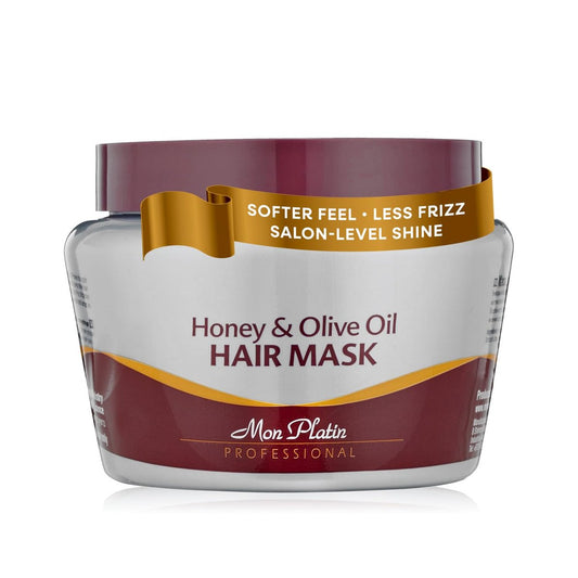 Mon Platin Honig & Olivenöl Haarmaske 500 g – Tiefenpflege mit Totes-Meer-Mineralien, Gelée Royale & Propolis – Für trockenes, geschädigtes, coloriertes, dauergewelltes oder gespaltenes Haar – Feuchtigkeitsspendend & glanzverleihend