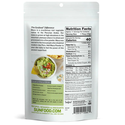 Sunfood Superfoods Bio Maca Pulver für Männer & Frauen - Maca-Wurzelpulver mit Adaptogenen, für Smoothies & andere Rezepte, aus Peru, vegan - 227 g Beutel