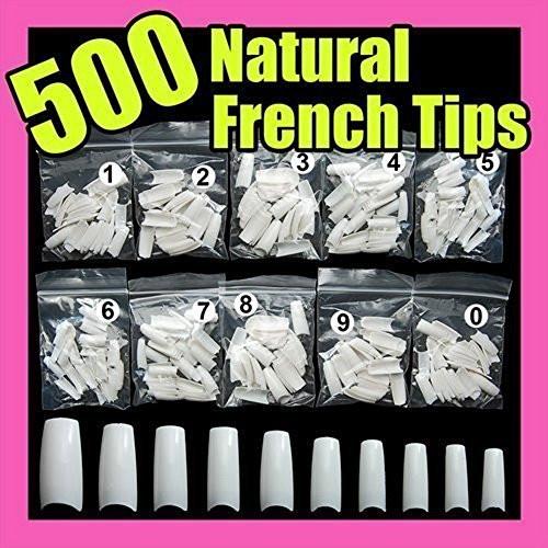 CJESLNA 500 Stück French Acryl-Künstliche Falsche Nagelspitzen – Natürliche Maniküre-Verlängerungen