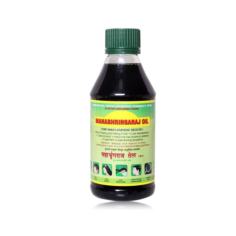 Mahabhringraj Ramakrishna Pharma Kopfhautmassageöl, 200 ml – Traditionelles Ayurveda-Haaröl für gesundes Haarwachstum