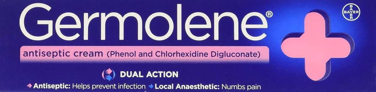 GERMOLENE Antiseptische Creme mit Lokalanästhetikum 30g, Packung mit 2 (60g)