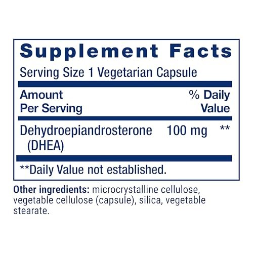Life Extension DHEA 100 mg – 60 vegane Kapseln für hormonelles Gleichgewicht und Vitalität