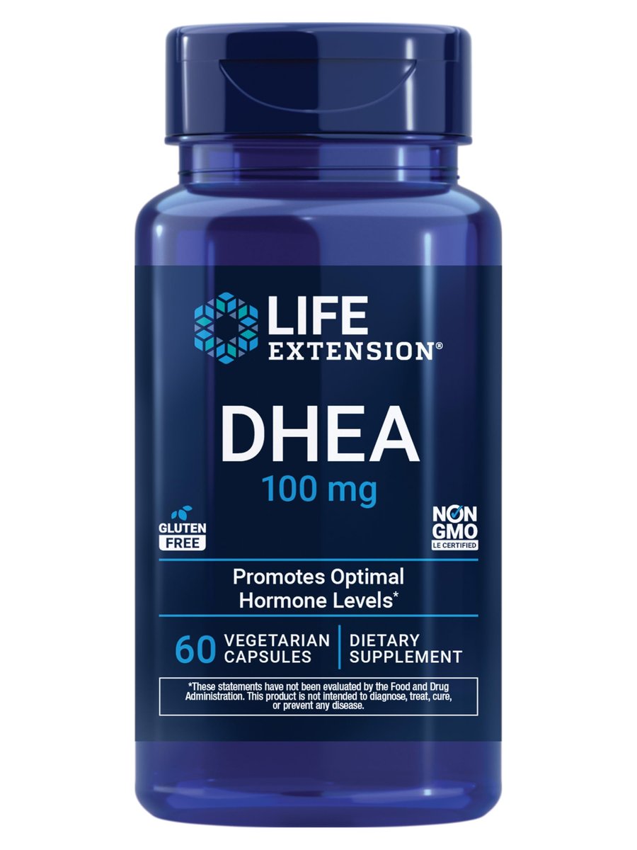 Life Extension DHEA 100 mg – 60 vegane Kapseln für hormonelles Gleichgewicht und Vitalität