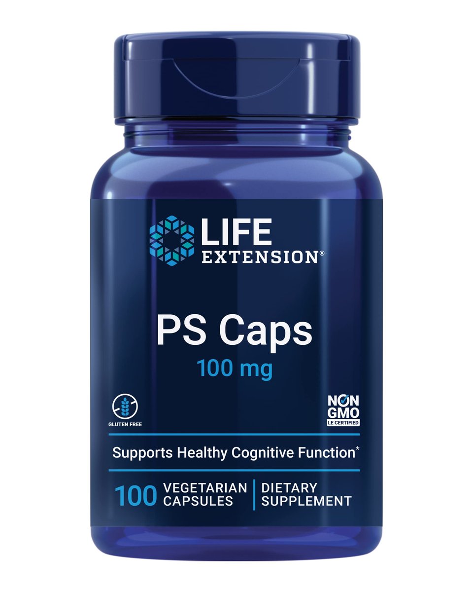 Life Extension PS Kapseln – Phosphatidylserin für kognitive Leistungsfähigkeit, glutenfrei, nicht-GVO, vegetarisch, 100 Kapseln