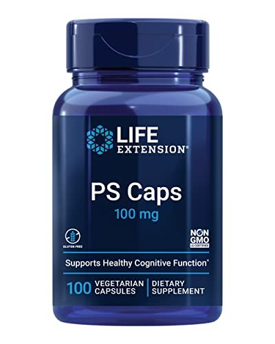 Life Extension PS Kapseln – Phosphatidylserin für kognitive Leistungsfähigkeit, glutenfrei, nicht-GVO, vegetarisch, 100 Kapseln