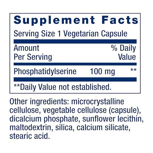 Life Extension PS Kapseln – Phosphatidylserin für kognitive Leistungsfähigkeit, glutenfrei, nicht-GVO, vegetarisch, 100 Kapseln
