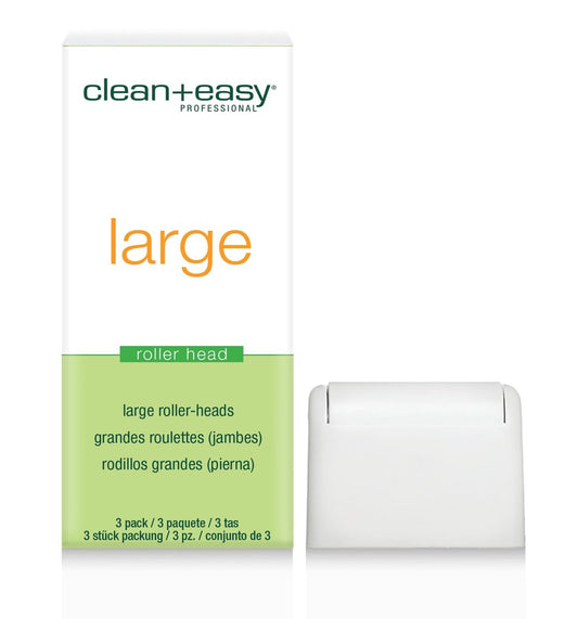 Clean + Easy Große Wachsrollerköpfe – Roll-On Wachs Nachfüllapplikatoren, Kompatibel mit Wachspatronen für Beine & Körper Haarentfernung, 3er-Pack