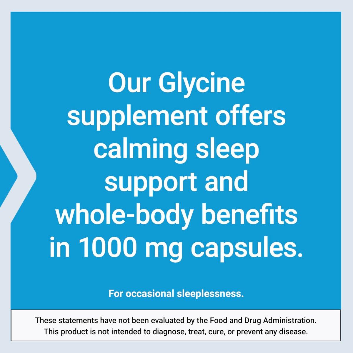 Life Extension Glycin 1000 mg – Aminosäure für gesunden Schlaf, glutenfrei, nicht-GVO, vegetarisch, 100 Kapseln