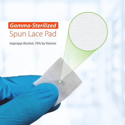 EasyTouch Gamma-sterilisierte Alkohol-Vorbereitungstücher, Box mit 100 Stück