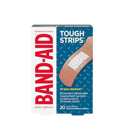 Band-Aid Tough Strips Pflaster – Starke Haftung für kleine Schnitte & Schrammen, Einheitsgröße, 20 Stück