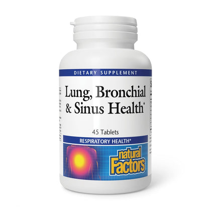 Lungen-, Bronchial- & Sinus-Gesundheit von Natural Factors – Natürliche Unterstützung für Atemwege und leichte Atmung, 45 Tabletten (45 Portionen)