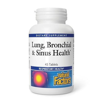 Lungen-, Bronchial- & Sinus-Gesundheit von Natural Factors – Natürliche Unterstützung für Atemwege und leichte Atmung, 45 Tabletten (45 Portionen)