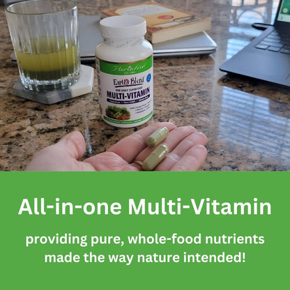 Paradise Herbs Earth's Blend Once Daily Multivitamin mit Eisen, 48 Bio-Superfoods, Probiotika, Antioxidantien, Vitamine A, B12, C, D, K2, tägliches Superfood, 30 Kapseln