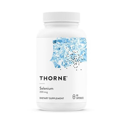 THORNE Selen – 200 mcg Selen Kapseln für Antioxidantien-Unterstützung – Unterstützt Schilddrüsengesundheit, Immunfunktion & gesundes Altern – Drittanbieter-zertifiziert – Gluten-, Milch- & Sojafrei – 60 Kapseln