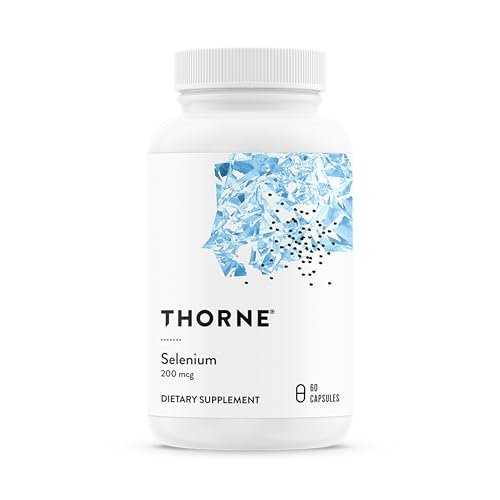 THORNE Selen – 200 mcg Selen Kapseln für Antioxidantien-Unterstützung – Unterstützt Schilddrüsengesundheit, Immunfunktion & gesundes Altern – Drittanbieter-zertifiziert – Gluten-, Milch- & Sojafrei – 60 Kapseln