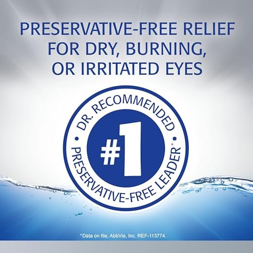 Refresh Optive Advanced Befeuchtende Augentropfen für trockene Augen, konservierungsmittelfrei, 0,01 Fl Oz Einzeldosisbehälter, 30 Stück
