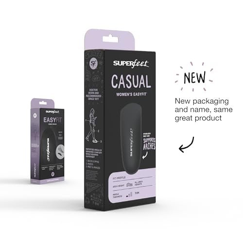 Superfeet Casual Easyfit Einlegesohlen für Damen – Alltagskomfort mit Drop-In Fußgewölbeunterstützung – Größe 8.5-10 Damen