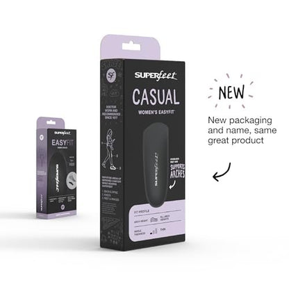 Superfeet Casual Easyfit Einlegesohlen für Damen – Alltagskomfort mit Drop-In Fußgewölbeunterstützung – Größe 8.5-10 Damen