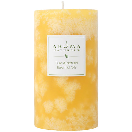 Aroma Naturals Duftkerze Orange & Lemongrass – Gelbe Säulenkerze 2,75 x 5 Zoll für stimmungsvolle Ambiance