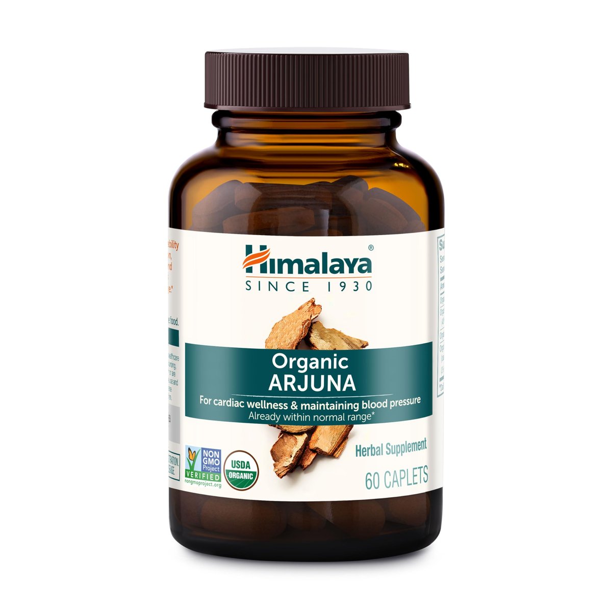 Himalaya Bio Arjuna, 60-Tage-Vorrat - Pflanzliches Nahrungsergänzungsmittel zur Unterstützung der Herzgesundheit und eines normalen Blutdrucks - USDA Bio, Vegan, Nicht-GVO, Glutenfrei, 700 mg, 60 Kapseln