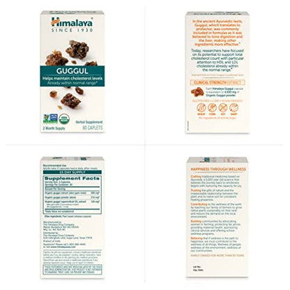 Himalaya Guggul – Pflanzliche Leberunterstützung für Leberreinigung, Cholesterin, HDL & LDL – Vegan, Nicht-GVO, Glutenfrei, 720 mg, 60 Kapseln