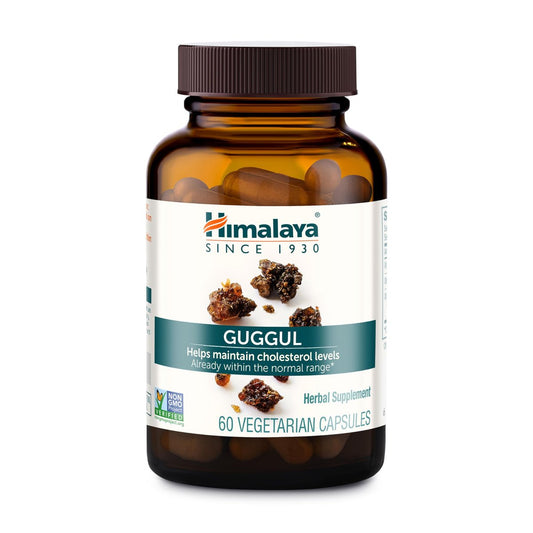 Himalaya Guggul – Pflanzliche Leberunterstützung für Leberreinigung, Cholesterin, HDL & LDL – Vegan, Nicht-GVO, Glutenfrei, 720 mg, 60 Kapseln