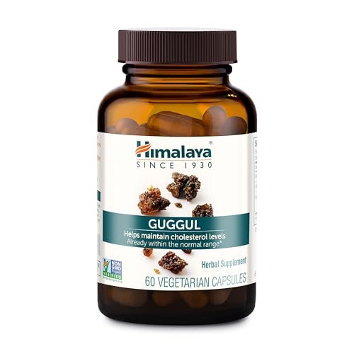 Himalaya Guggul – Pflanzliche Leberunterstützung für Leberreinigung, Cholesterin, HDL & LDL – Vegan, Nicht-GVO, Glutenfrei, 720 mg, 60 Kapseln