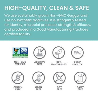 Himalaya Guggul – Pflanzliche Leberunterstützung für Leberreinigung, Cholesterin, HDL & LDL – Vegan, Nicht-GVO, Glutenfrei, 720 mg, 60 Kapseln
