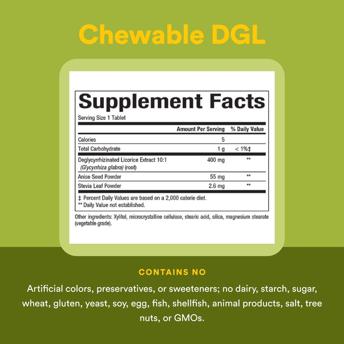 Natural Factors DGL Kautabletten – Verdauungsunterstützung mit Süßholzwurzelextrakt – Kautabletten für Magenschleimhaut & Magengesundheit – Nicht-GVO & glutenfrei – 180 Kautabletten (180 Portionen)