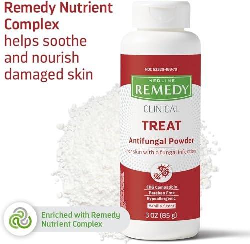 Medline Remedy Phytoplex Antimykotikum Puder mit Miconazolnitrat, leicht parfümiert, 85 g Flasche