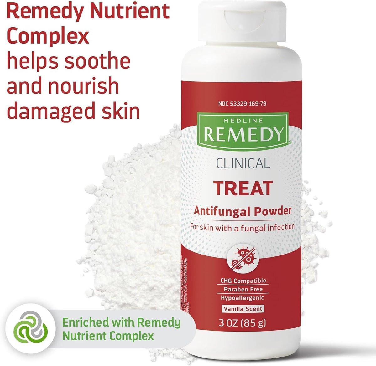 Medline Remedy Phytoplex Antimykotikum Puder mit Miconazolnitrat, leicht parfümiert, 85 g Flasche