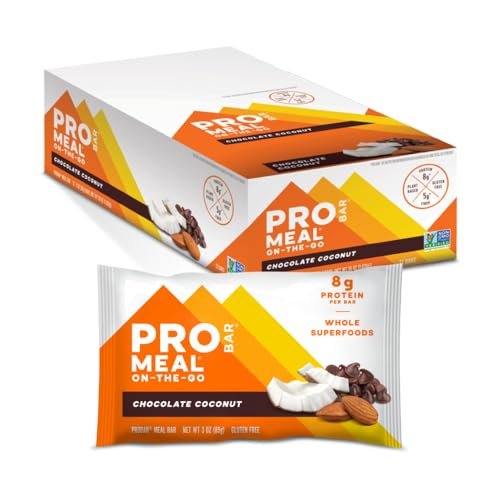 PROBAR MEAL Riegel - Schokolade Kokos, 12er Pack, 3 Unzen pro Riegel, Nicht-GVO, Glutenfrei, Pflanzlich, Vollwertkost, Natürliche Energie
