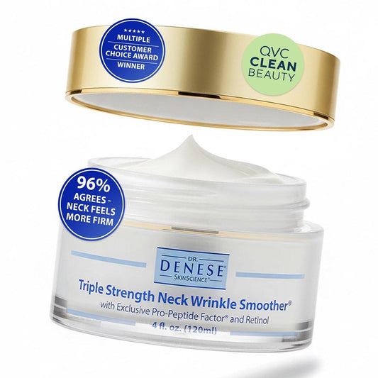 Dr. Denese Triple Strength Neck Wrinkle Smoother 4 oz – Straffende Halscreme mit dreifacher Peptidkonzentration, Retinol & Hyaluronsäure – Parabenfrei