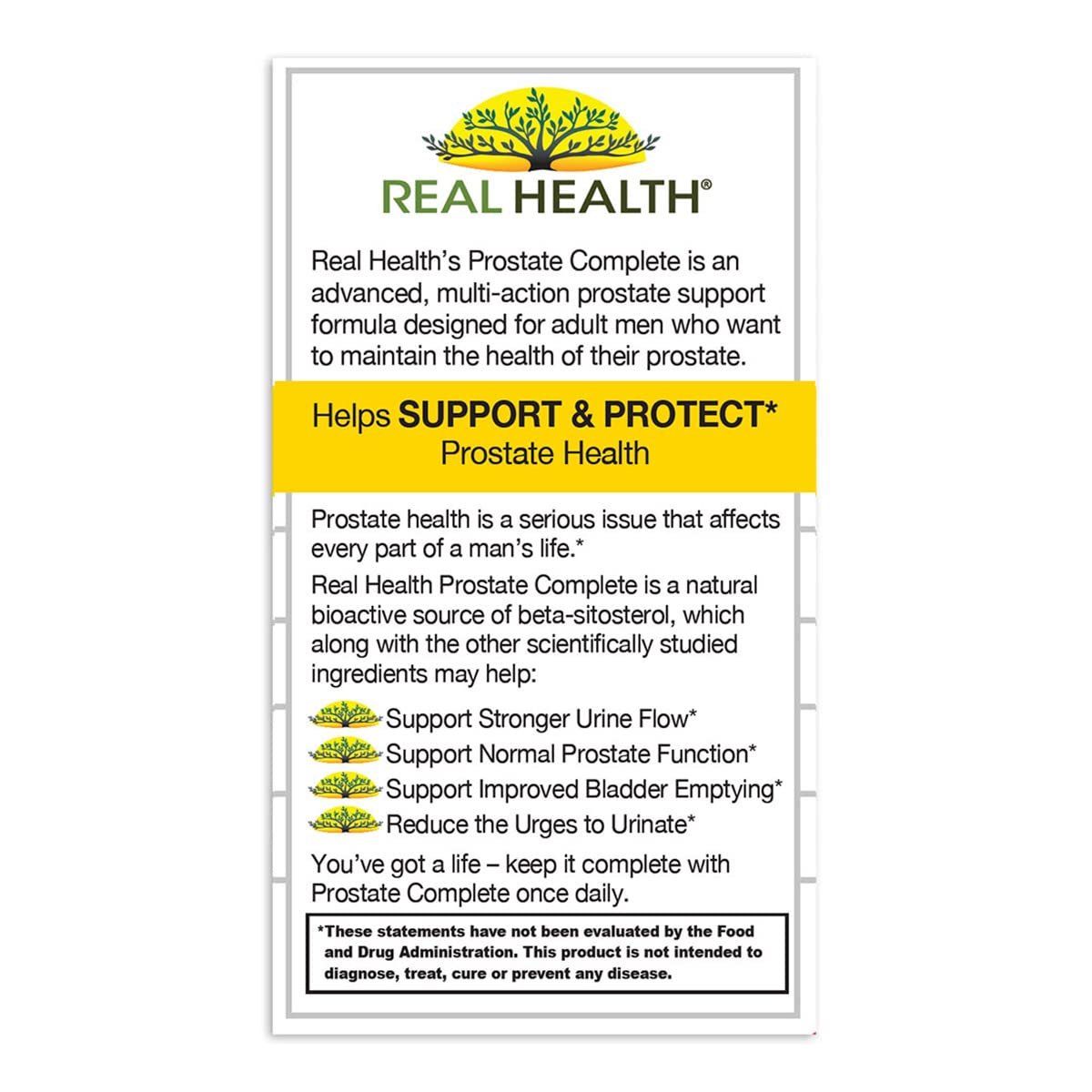 Real Health The Prostate Formula - Prostatagesundheit für Männer, Sägepalmen-Formel für gesunde Blase und Harnwegsunterstützung, mit Lycopin, Resveratrol & Selen - 30 Kapseln