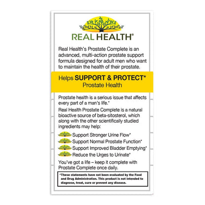 Real Health The Prostate Formula - Prostatagesundheit für Männer, Sägepalmen-Formel für gesunde Blase und Harnwegsunterstützung, mit Lycopin, Resveratrol & Selen - 30 Kapseln